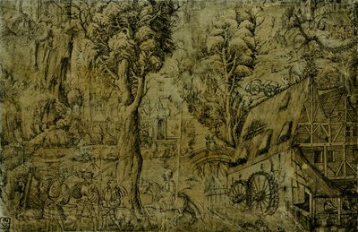 पवनचक्की के साथ लैंडस्केप द्वारा सेबल बुमहुअर