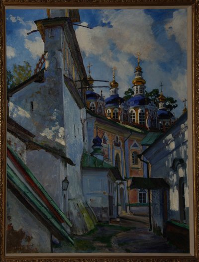 Pskovo-Pechersky Monastery का दृश्य, 1928 द्वारा सर्गेई अर्सनेविच विनोग्रादोव