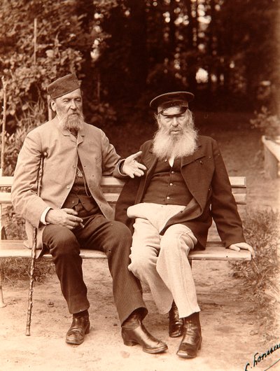 याकोव पोलोनस्की और अफानसी बुत, रूसी कवि, c1890। द्वारा सर्गेई दिमित्रिच बोटकिन