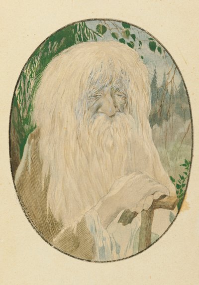 Leshy। ए। पुश्किन, 1921-1926 द्वारा रुसलान और ल्यूडमिला की कविता का चित्रण। द्वारा सर्गेई वासिलेविच चेखोनिन