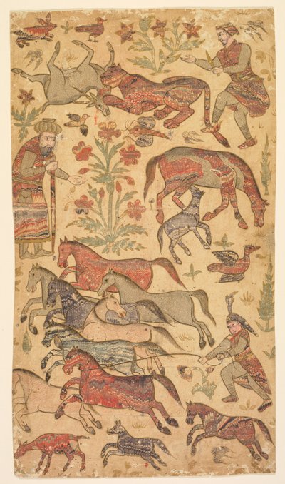 रक्ष को पकड़ने वाले रुस्तम की मार्बल वाली तस्वीर, c. 1650. द्वारा शफी