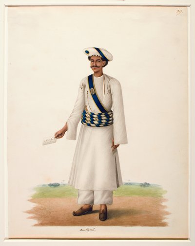 एक पत्र के साथ हरकह, c.1846 (कागज पर अपारदर्शी wc) द्वारा कर्राया के शिक मुहम्मद अमीर
