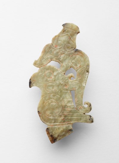 ड्रैगन के साथ एक पक्षी के रूप में फिनियल, c.1300-c.1050 ईसा पूर्व द्वारा शांग राजवंश चीनी स्कूल