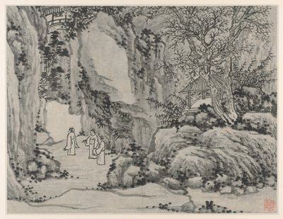 टाइगर हिल के बारह दृश्य, सूज़ौ: द तलवार स्प्रिंग, टाइगर हिल, 1490 के बाद। द्वारा शेन झोउ