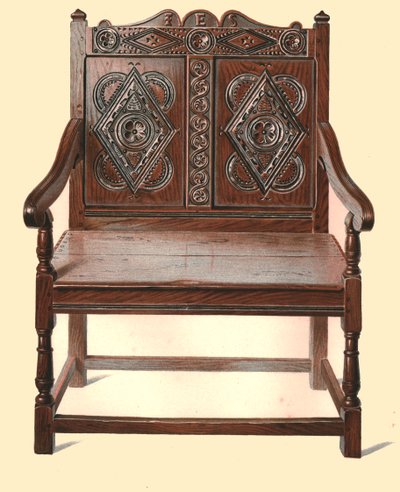 वेल्श ओक डबल कुर्सी, 1904 द्वारा शर्ली चार्ल्स लेवेलिन स्लोकॉम्बे