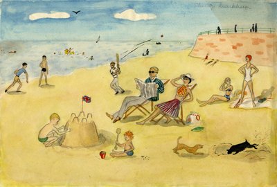 समुद्र तट का दृश्य, c1946। द्वारा शर्ली मार्खम