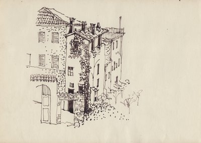 मंसर्ड रूफ वाला घर, इटली, c1950। द्वारा शर्ली मार्खम