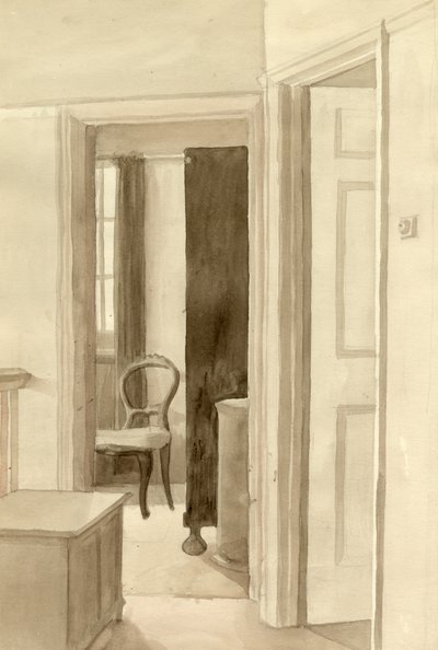 कुर्सी के साथ आंतरिक, c1950। द्वारा शर्ली मार्खम