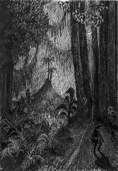 वर्षावन में समुद्री डाकू, 1953। द्वारा शर्ली मार्खम