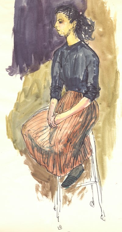 बैठी हुई महिला, c1950। द्वारा शर्ली मार्खम