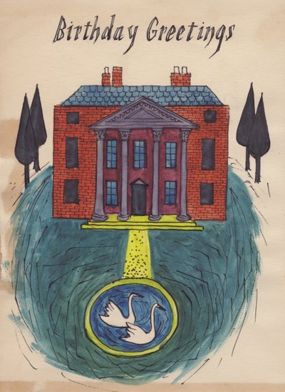 आलीशान घर, जन्मदिन कार्ड, 1952। द्वारा शर्ली मार्खम