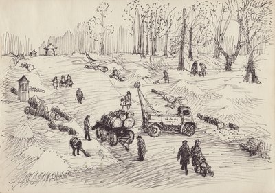 ट्री-फॉलिंग, c1950। द्वारा शर्ली मार्खम
