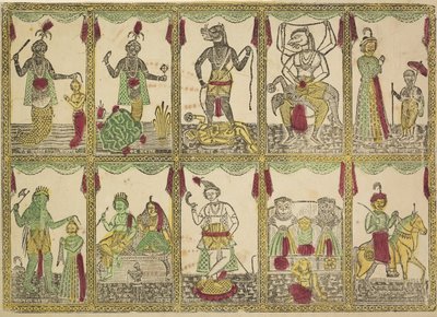 दास अवतार, 1800 विष्णु के दस अवतार। द्वारा श्री गोबिंदा चंद्र रॉय