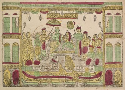 राजमहल में राम और सीता (रेक्टो) द्वारा श्री गोबिंदा चंद्र रॉय