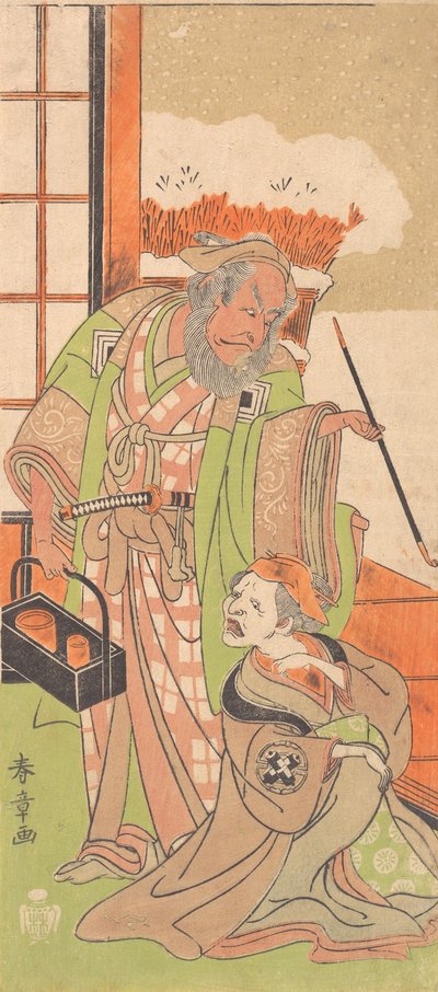 ड्रामा कवारनु हाना साके हचिनोकी के दूसरे अधिनियम का दृश्य, 12वां महीना, 1769। द्वारा शुनशो