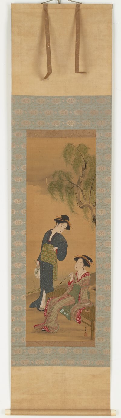 विलो पेड़ के नीचे दो महिलाएं, 1726-1792। द्वारा शुनशो
