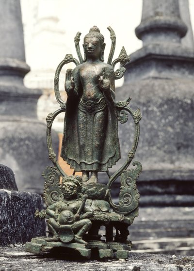 तर्क की मुद्रा में बुद्ध (कांस्य) द्वारा सियामी स्कूल