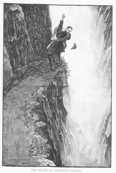 And द डेथ ऑफ़ शेरलॉक होम्स ’, आर्थर कानन डॉयल (1859-1930) द्वारा Problem द फाइनल प्रॉब्लम’ के लिए चित्रण, and स्ट्रैंड मैगज़ीन ’में, दिसंबर 1893 द्वारा Sidney Paget