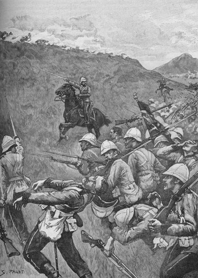 द मैन स्ट्रगल ऑन द थ्रू द हेल ऑफ फायर, 1902 द्वारा सिडनी पगेट