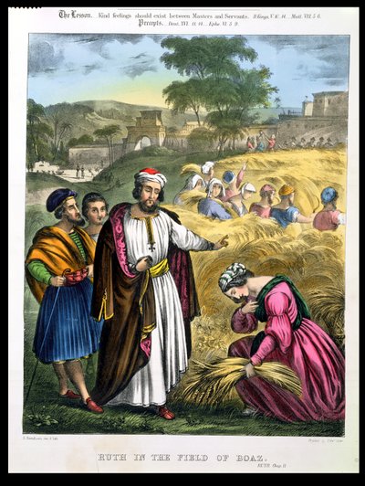 बोज के मैदान में रूथ, एडवर्ड शासन द्वारा मुद्रित बाइबिल से, 1870 का द्वारा सीगफ्राइड डेटलर बेंडिक्सन