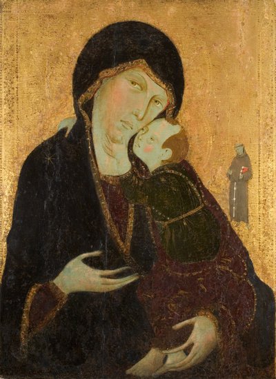 मैडोना और बाल सेंट फ्रांसिस के साथ, c.1285 (पैनल पर तापमान) द्वारा सिनेस स्कूल