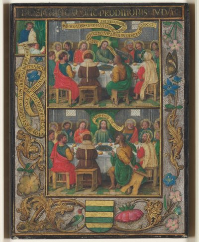 अंतिम भोज से दृश्यों के साथ एकल पत्ती, c.1525-1530। द्वारा साइमन बेनिंग