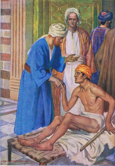 थॉमस और नेल्सन द्वारा प्रकाशित द बाइबल पिक्चर बुक से सुंदर द्वार पर पीटर और जॉन, c.1950 द्वारा साइमन हार्मन वेडर