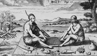 ए मैन एंड हिज वाइफ एट डिनर, 1705 द्वारा साइमन द्वितीय ग्रिबेलिन