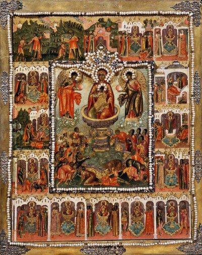 थियोटोकोस जीवन देने वाला वसंत, 1670 द्वारा साइमन उशाकोव