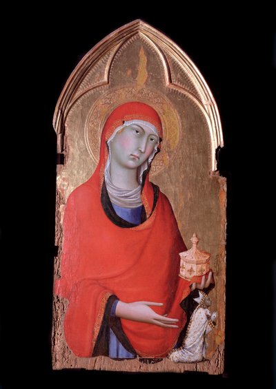 Orvieto polyptych, मैरी मैग्डलीन और दाता - लकड़ी पर तापमान, c.1321 द्वारा सिमोन मार्टिनी