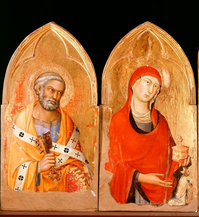 सेंट पीटर और सेंट मैरी मैग्डलीन। Orvieto का Polyptych (पैनल पर तापमान और सोना .) द्वारा सिमोन मार्टिनी