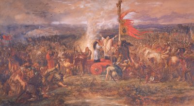 मानक की लड़ाई, नॉर्थहेलर्टन, यॉर्कशायर, 22 अगस्त 1138, 1880। द्वारा सर जॉन गिल्बर्ट