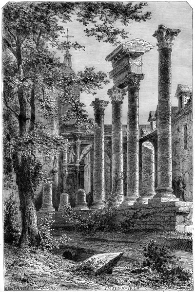 1882-1884, फ्रांस के बेसनकॉन में एक रोमन थिएटर के अवशेष। द्वारा Smeeton