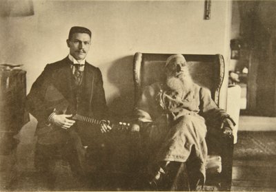 रूसी लेखक लियो टॉल्स्टॉय ने बालिका खिलाड़ी बोरिस ट्रायोनोव्स्की, रूस, 1909 के साथ द्वारा सोफिया एंड्रीवाना टॉल्स्टया