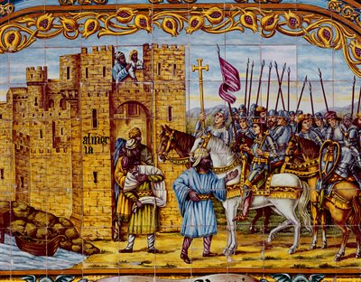 1488 (सिरेमिक) में कैथोलिक राजाओं द्वारा अल्मेरिया की विजय (400253 का विवरण) द्वारा स्पेनिश स्कूल