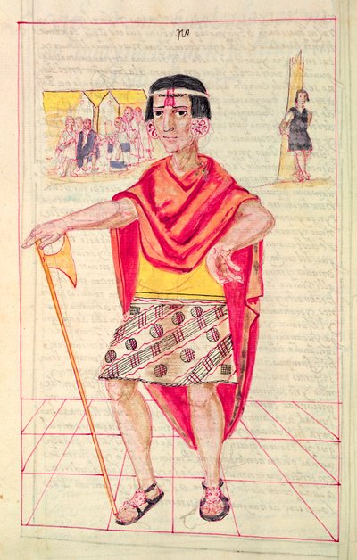 पेरू के इंका राजाओं के इतिहास और वास्तविक वंशावली, उनके कर्मों, रीति-रिवाजों, वेशभूषा और सरकार के तरीके से चित्रण, जिसे कोडिस मुरुआ के नाम से जाना जाता है द्वारा स्पेनिश स्कूल