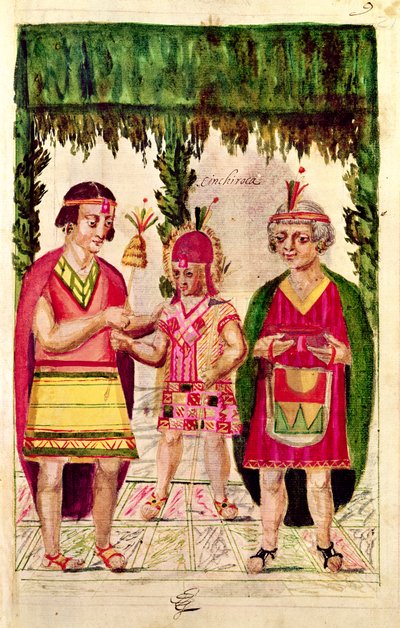 सिनेचेरो का चित्रण, and हिस्ट्री एंड रियल वंशावली ऑफ पेरू के इंका किंग्स ऑफ द किंग्स ऑफ द किंग्स ऑफ द क्रोड किंग्स ’, जिसे उनके कर्मों, रीति-रिवाजों, वेशभूषा और सरकार के तरीके से जाना जाता है। द्वारा स्पेनिश स्कूल