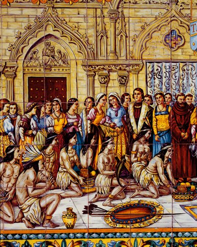 1492 में चीनी मूल के कोलंबस के सेवानिवृत्त व्यक्ति को स्पेन लाया गया (सिरेमिक) द्वारा स्पेनिश स्कूल