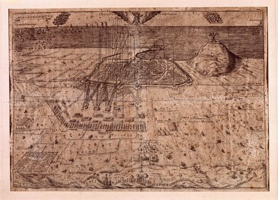 कैटेलोनिया का उत्थान या रीपर्स का युद्ध (1640-1659), स्पेन के फिलिप चतुर्थ (1605-1665) के सैनिकों द्वारा समुद्र और भूमि द्वारा बार्सिलोना का मुख्यालय। उत्कीर्णन 1652। सिटी हिस्ट्री म्यूजियम, बार्सिलोना। द्वारा स्पेनिश स्कूल