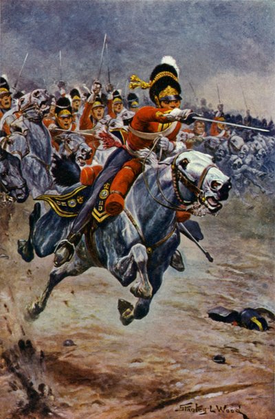 वाटरलू, द चार्ज ऑफ़ स्कॉट्स ग्रेज़ द्वारा Stanley L. Wood