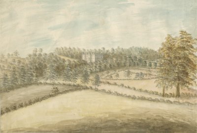बीडेसर्ट हॉल और पार्क: वाटर कलर पेंटिंग, एनडी [1762-1802] द्वारा स्टीबिंग शॉ