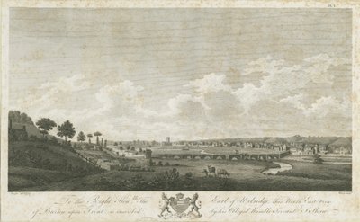 बर्टन-ऑन-ट्रेंट ब्रिज एंड टाउन: उत्कीर्णन, 1779 द्वारा स्टीबिंग शॉ