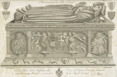 क्लिफ्टन कैंपविले चर्च - वर्नोन स्मारक: उत्कीर्णन, एनडी [1762-1802] द्वारा स्टीबिंग शॉ