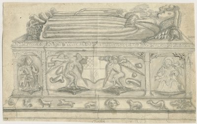 क्लिफ्टन कैंपविले चर्च - वर्नोन स्मारक: पेंसिल ड्राइंग, एनडी [1762-1802] द्वारा स्टीबिंग शॉ