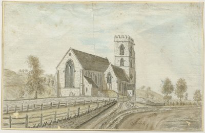 Colwich Church: वाटर कलर पेंटिंग, nd [1762-1802] द्वारा स्टीबिंग शॉ