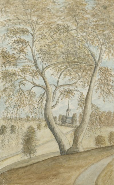 ग्रेट बर्र चैपल: वाटर कलर पेंटिंग, एनडी [1762-1802] द्वारा स्टीबिंग शॉ
