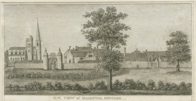 हम्सटाल रिडवेयर - चर्च और मनोर हाउस: उत्कीर्णन, एनडी [1762-1802] (प्रिंट) द्वारा स्टीबिंग शॉ