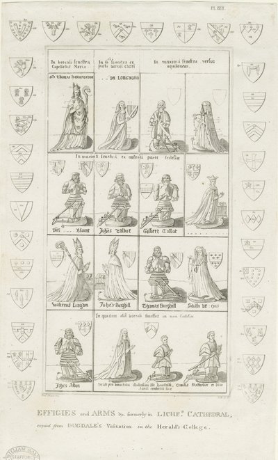 लिचफील्ड कैथेड्रल - एफीजीज़ एंड आर्म्स: एनग्रेविंग, एनडी [1762-1798] (प्रिंट) द्वारा स्टीबिंग शॉ