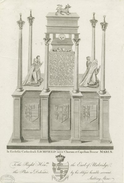 लिचफील्ड कैथेड्रल - विलियम पेजेट का मकबरा: उत्कीर्णन, एनडी [1762-1798] (प्रिंट) द्वारा स्टीबिंग शॉ