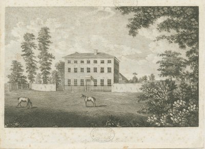 लिटिल ओएनएन हॉल: रेखा-उत्कीर्णन, एनडी [1762-1802] द्वारा स्टीबिंग शॉ